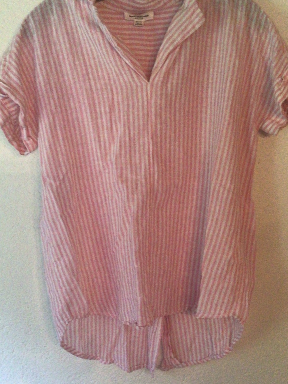 beachlunchlounge Pink and White Striped Tunic Top